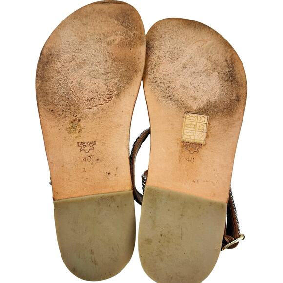 Free People Sunset Cruise Minimal Toe Ring Crystal Wrap Sandals Women's 40/9 - Picture 9 of 10